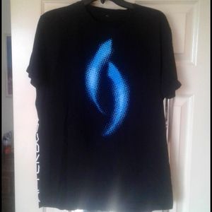 Men's t shirt black with blue design XL Afterglow